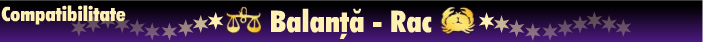 Horoscop - Compatibilitatea balanta-rac