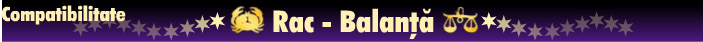 Horoscop - Compatibilitate rac-balanta
